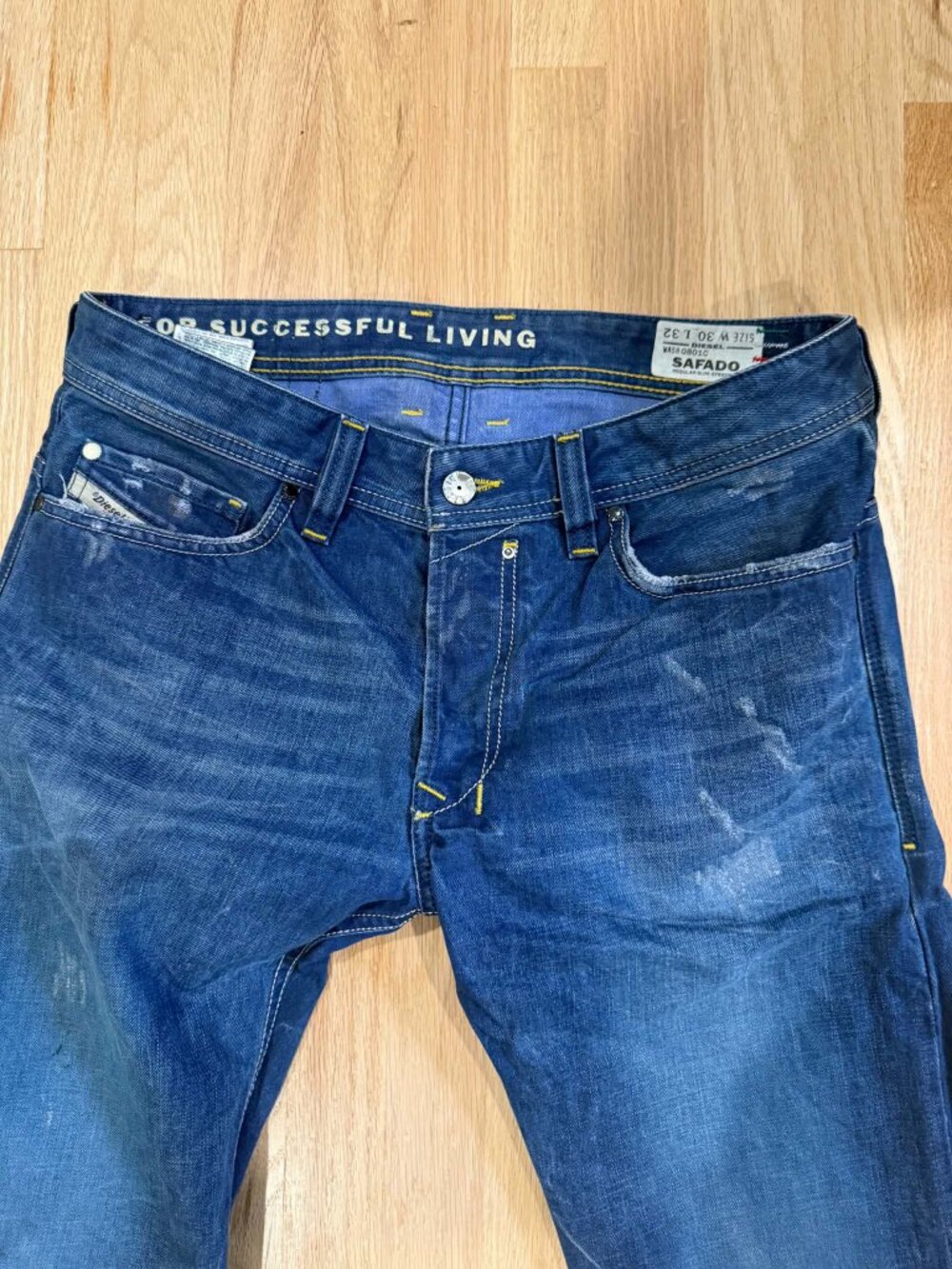 Diesel Safado 0801C Regular Slim Straight Jeans Medium Wash 30x32